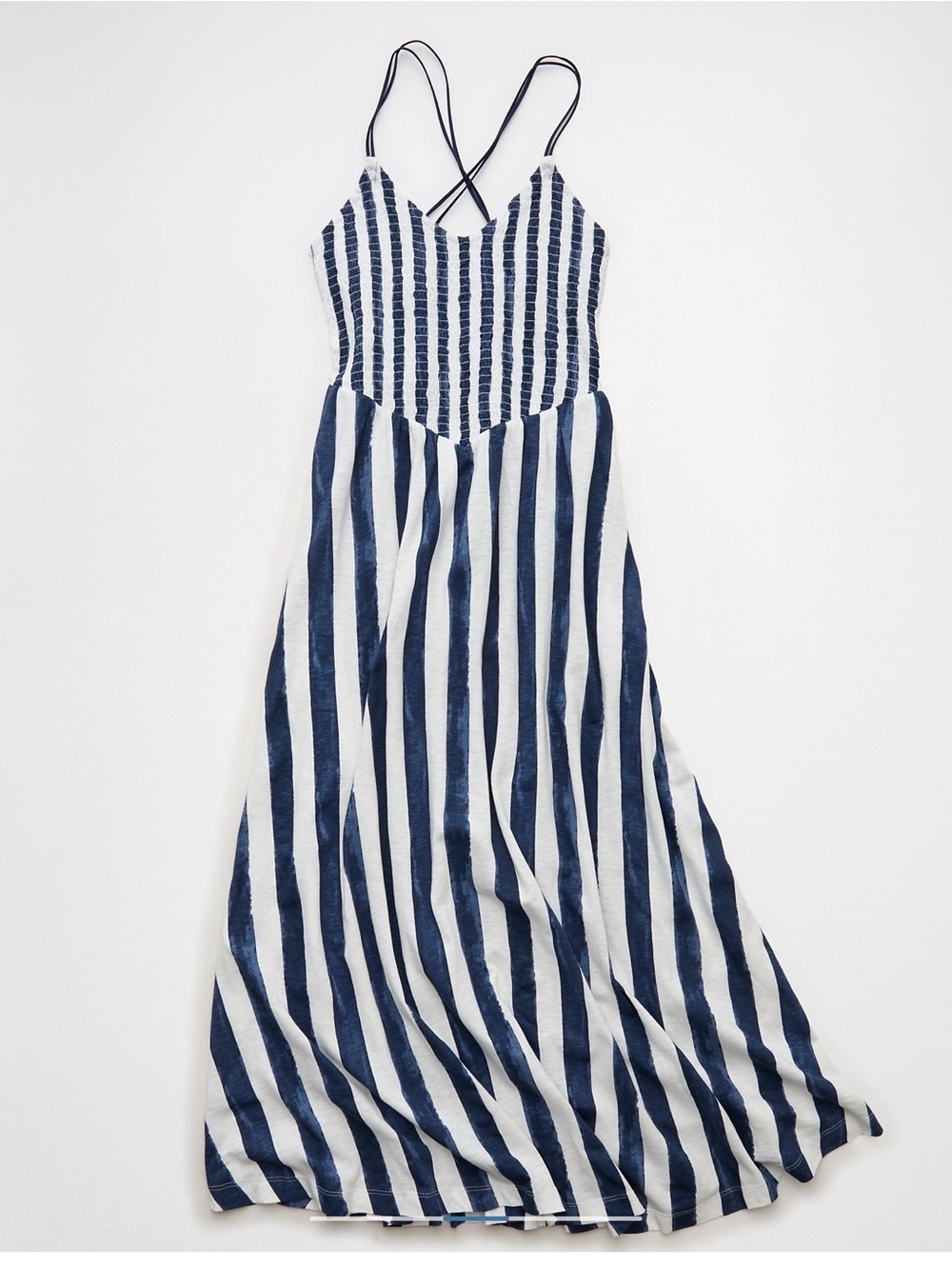 American Eagle Outfitters Navy and White Striped Maxi Dress